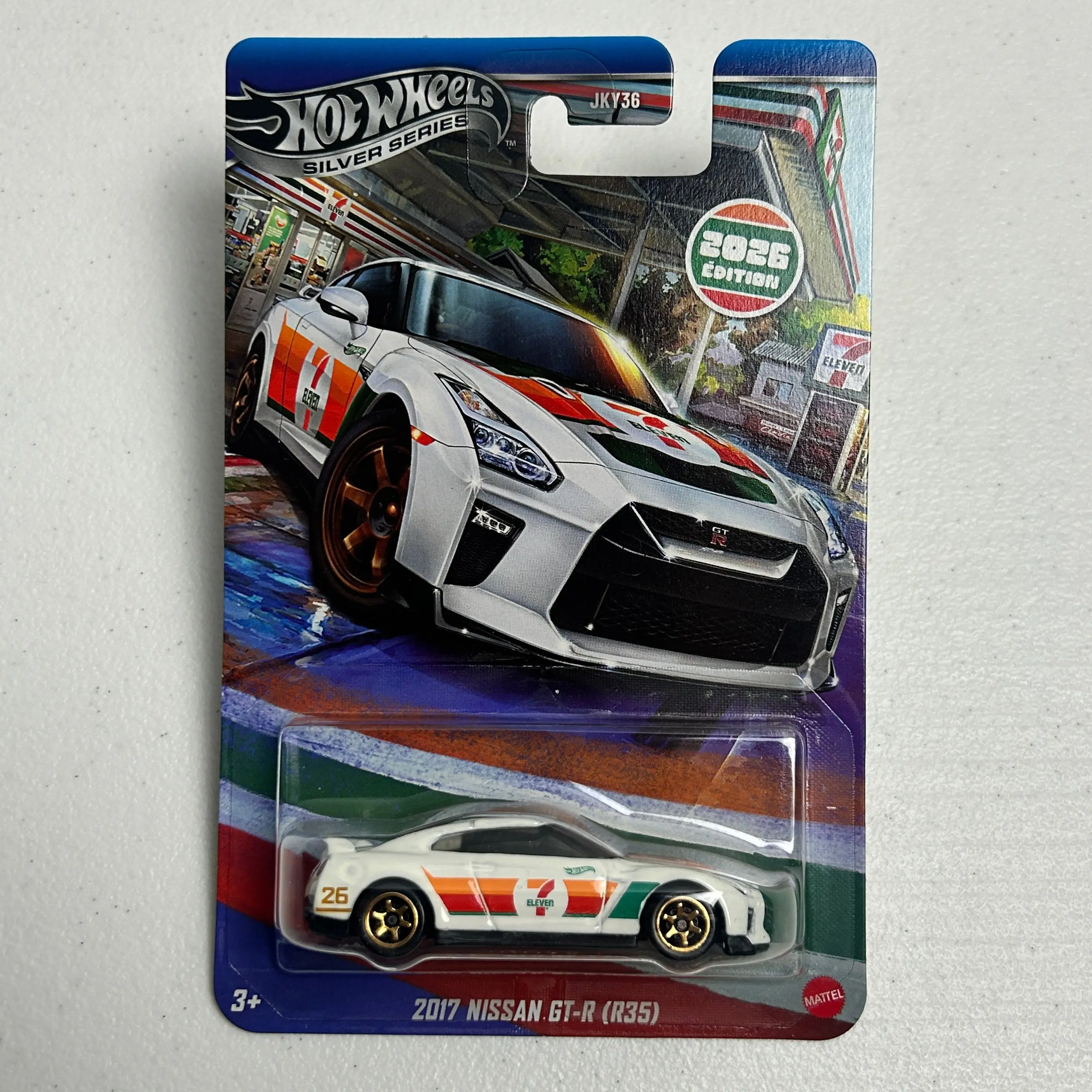 Hot Wheels 1:64 Scale Silver Series, 7-11 Exclusive 2017 Nissan GT-R Diecast Model Car Collectible