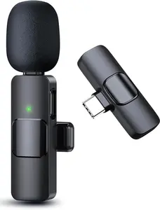 USB-C Wireless Lapel Microphone for iPhone/iPad/Android - Plug & Play, Noise Cancellation, 24H Battery, Foam Windscreen Included (Ideal for Vlogging, Interviews)