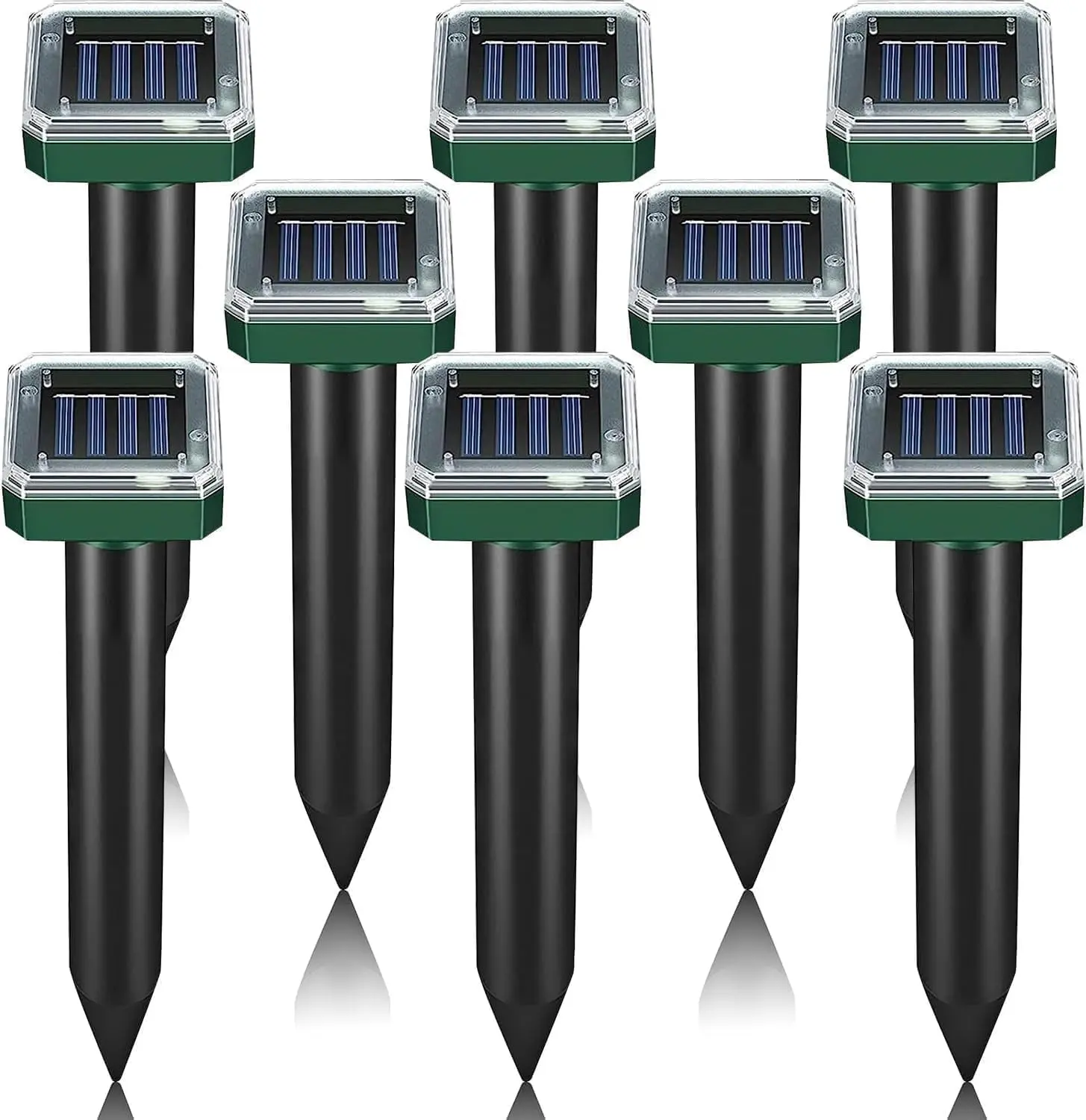 8 Pcs Mole Repellent Sonic Gopher Repellent Vole Chaser Mole Deterrent Sonic Spikes Rodent Repellent Ultrasonic Pest Control Outdoor Keep Moles Out of Yard Lawn