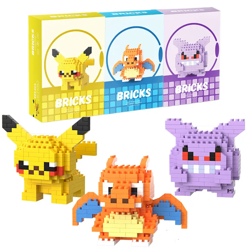Pokemon Building Blocks Pokémon Gengar Action Cartoon Character Pikachu Charizard Model building block For Boys Birthday Gifts