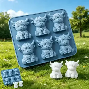 🐮 Your summer iced lattes are about to get ridiculously cute. 3D Highland Cow Ice Cube Mold | Silicone Animal Ice Tray, Cute Whiskey Maker, Fun Coffee Accessories (Mold Only)