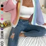Women's Patchwork Print Drop Shoulder Open Front Cardigan, Aesthetic Fashion Casual Fit Long Sleeve Knitwear for Spring and Fall Daily Wear Knitting