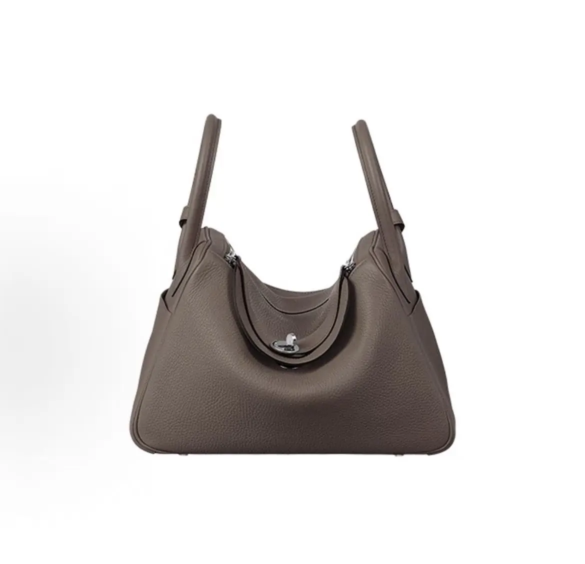 Pre-owned HERMÈS Small Bullskin Tote Bags HERMES Lindy 30 Silver Buckle Clemence 30 8F Gray Etai
