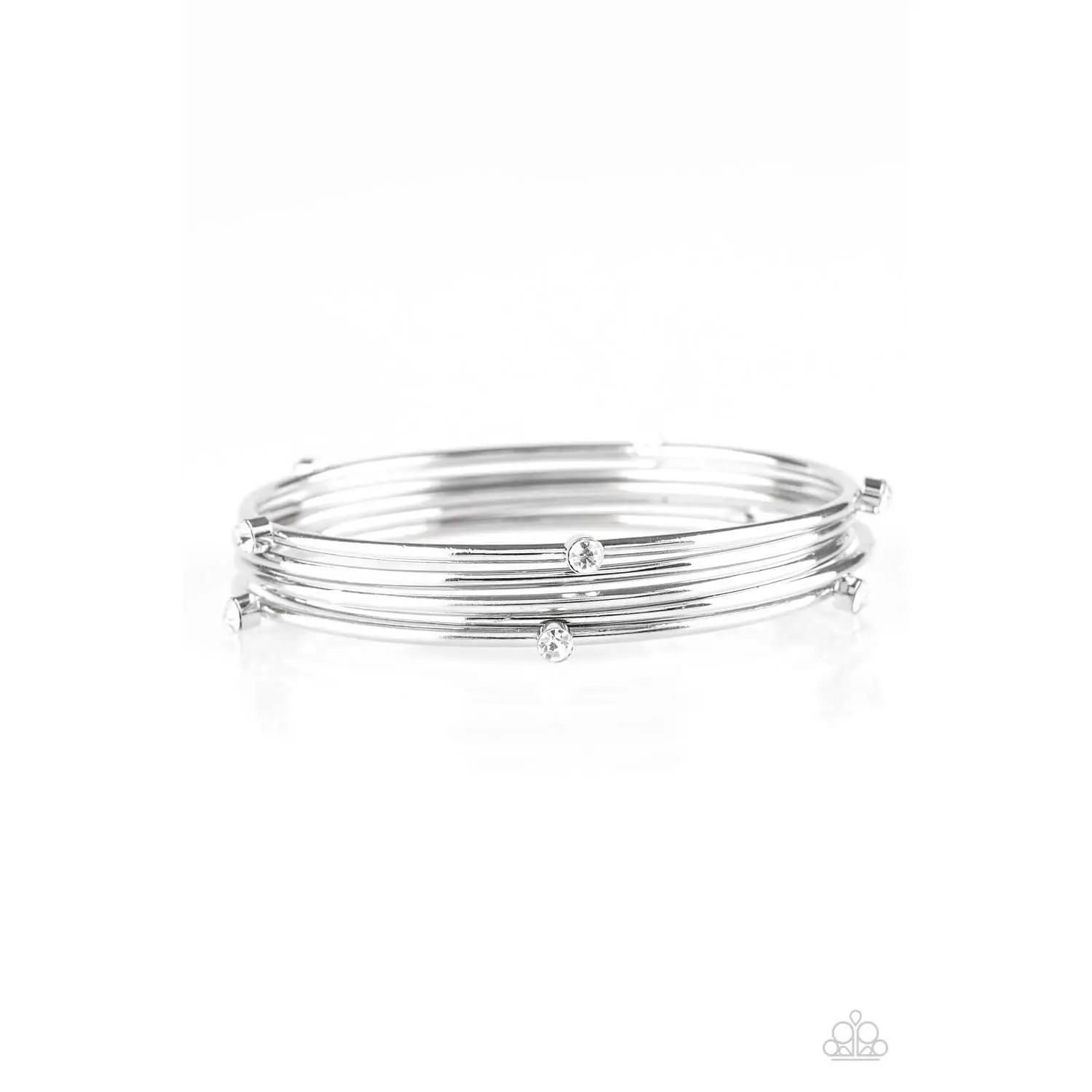 Delicate Decadence - White Bangle Bracelet Set