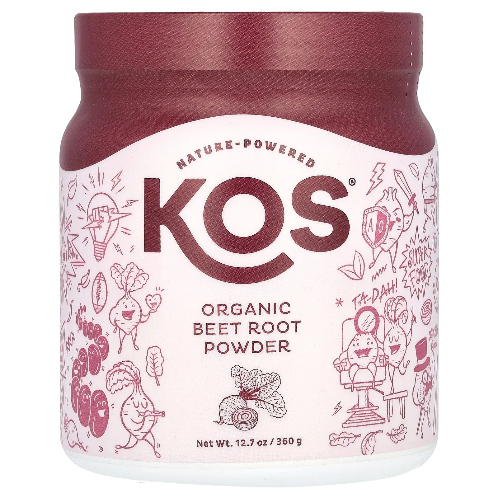KOS Organic Beet Root Powder, 12.7 oz (360 g)