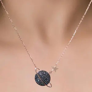 Gold Saturn Necklace ¥ Nana Saturn Necklace ¥ Saturn Chain Necklace