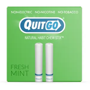 QuitGo Fresh Air Menthol Habit Chew Stick – Plastic Reusable Natural Aid Straw to Curb Cravings & Breathe Freely