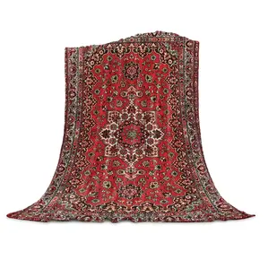 Winter Warm Soft Plush Throw Blanket - Vintage Indian Bohemia Flower Design for Sofa Bed, Nice Holiday Gifts