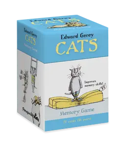Cats Memory Game - Edward Gorey Art - 36 Feline Pairs  - Improves Memory Skills