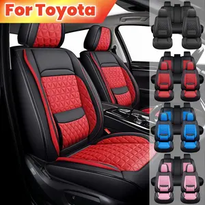 For Toyota Camry Corolla Prius RAV4 Tacoma Venza Yaris 4Runner Tacoma Tundra Pickup Truck SUV Car Full Set Seat Covers - Nappa Leather - Full Surround Cushion Protector Pad Mat with Storage Waterproof Automotive Interior Accessories