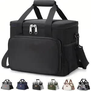 Medium-sized insulated lunch bag, soft cooler bag, unisex, black, capacity (15L): Home and Kitchen
