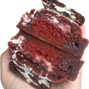 Red velvet cake stuffed cookie Red velvet cake stuffed cookie