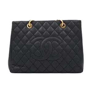 Pre-owned CHANEL Caviar Tote Bags Grand Shopping Tote Black Large JM R068