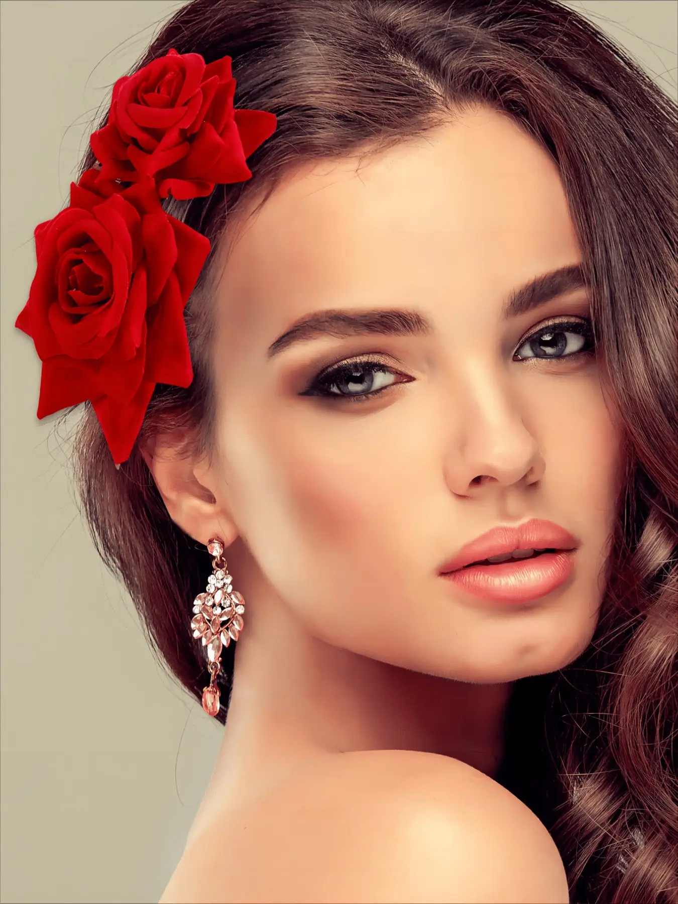 Roses Color Hairpin Bohemian Style Boho Hair Accessories Hair Decor Fashion Elegant One-Word Clip Side Hair Accessory Flower Hair Clips Headpiece Gift for Women Daily Festival Wedding