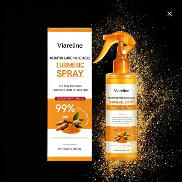 Kojic Acid & Turmeric Exfoliating Spray, Body Exfoliant, Body Exfoliator, Moisturizing Body Cleanser, Gentle Skin Care for Most Skin Types Including Sensitive Skin