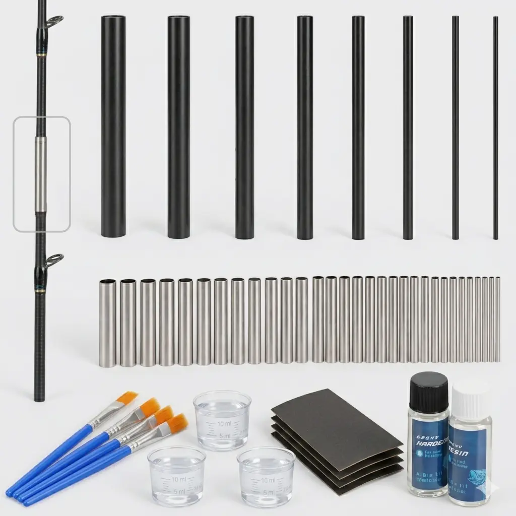 Fishing Rod Repair Kit Complete, Easy&Quick Approach to Repair Broken Fishing Pole with Epoxy Glue