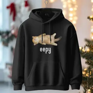 Eepy Cat, Silly Sleepy Cat Meme Pullover Hoodie