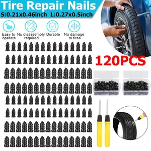 SJPACK 120PCS Car Vacuum Tire Repair Nails Rubber Screw Nail+Screwdriver Fast Tool Set