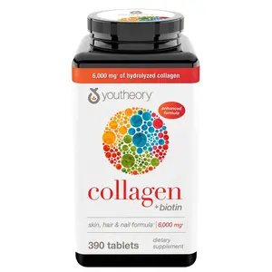 Youtheory Collagen Plus Biotin, 390 Tablets - Fitness Supplement for Skin, Hair, and Nails
