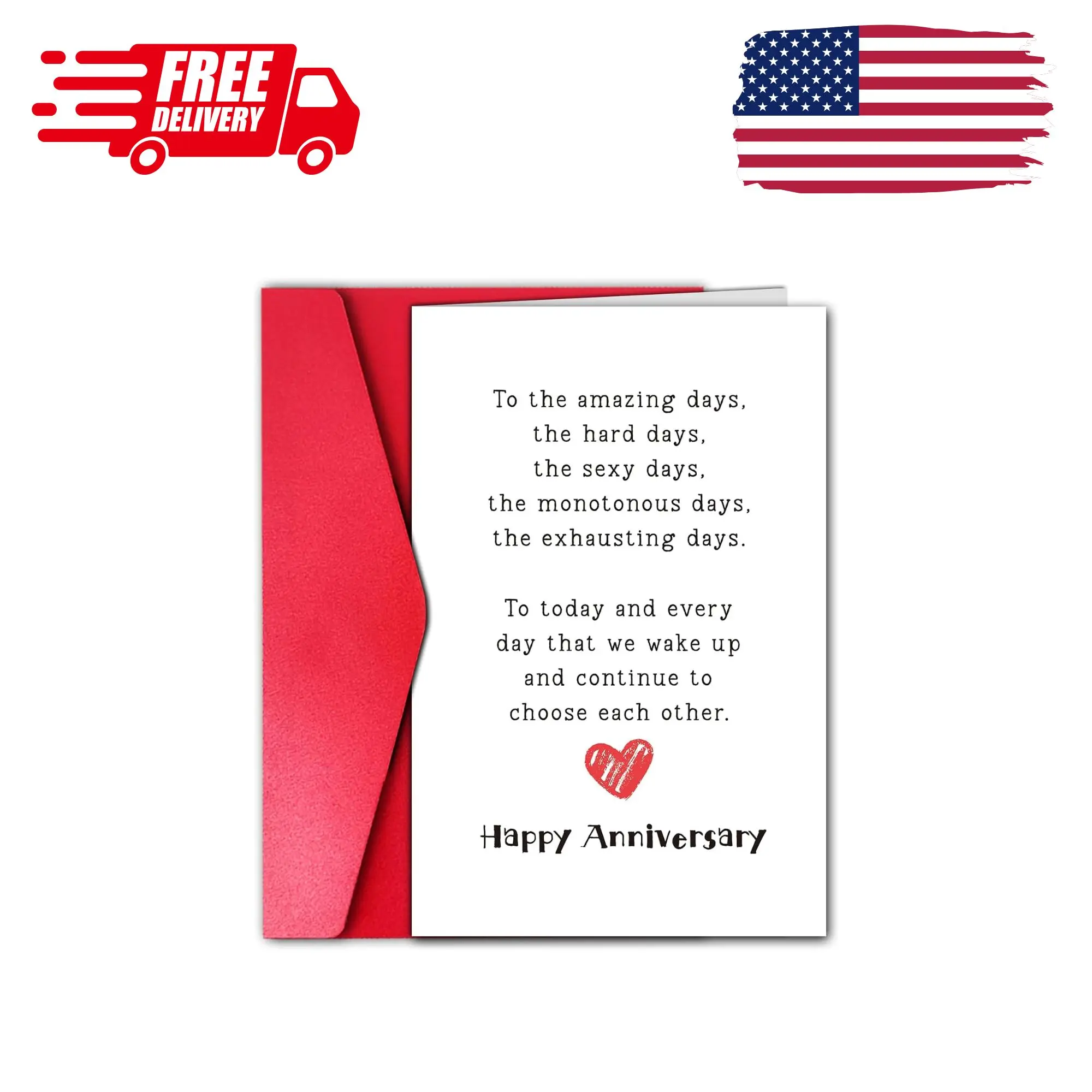 Happy Anniversary Card for Boyfriend Husband, 1st 2nd 3rd Anniversary Card