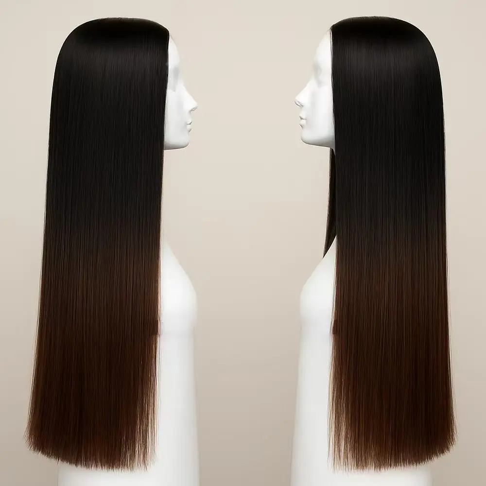 Raw Vietnamese Hair 13x4 Pre Cut HD Lace Frontal Human Hair Wig Straight Bob Ombre Brown Pre Plucked Super HD Lace Frontal Human Hair Wigs Pre Bleached Knots