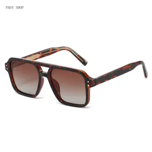 FHSY SHOP Tortoise Shell Aviator Sunglasses Retro Double Bridge UV400 Protection Brown Gradient Lens Lightweight Fashion Eyewear for Men Women Office Casual Driving Daily Wear Sun Glasses LED Light Blocking Stickers