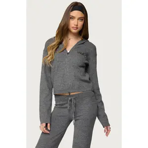 Edikted Women's Ayah Knit Zip Up Hoodie