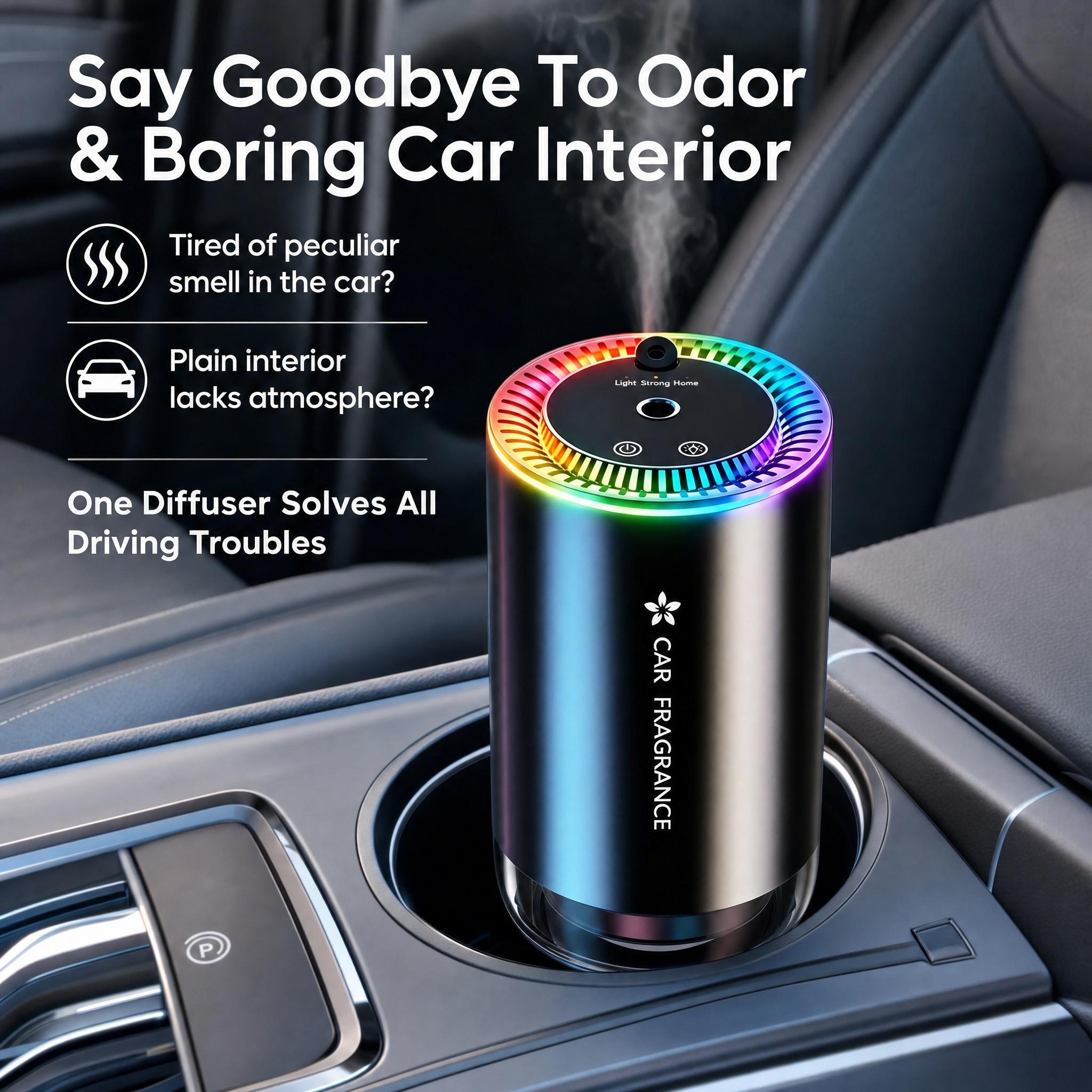 Smart diffuser placed in car cup holder