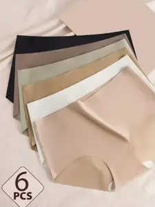 6pcs of Women'S Sexy Underwear - Soft, Comfortable, Skin-Friendly, Healthy, Elegant, And Seamless Panties, Suitable for Daily Re