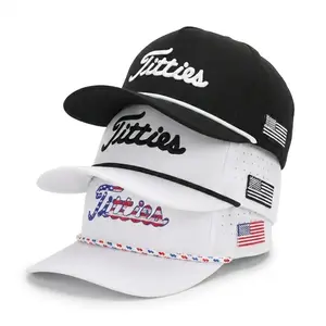 Titties Golf Hats 3-Pack – Funny USA Titties, White & Black and Black & White – Perfect Golf Gift Bundle