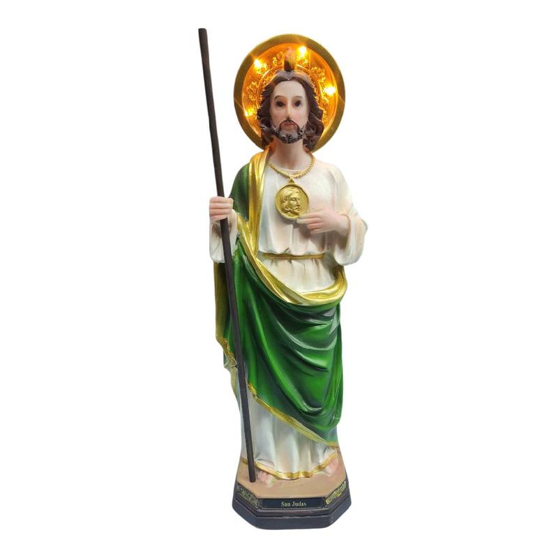 San Judas 12" With Light up Halo Estatua - Detailed Figure Saint Jude TadeoBrand New St Jude. Religious Decor