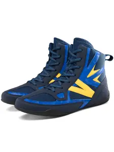 Men's Boxing Training Shoes, Non-slip Grip Tread Professional Wrestling Shoes, Tear-resistant Upper & Ankle Lock Sports Shoes for Pro Wrestlers
