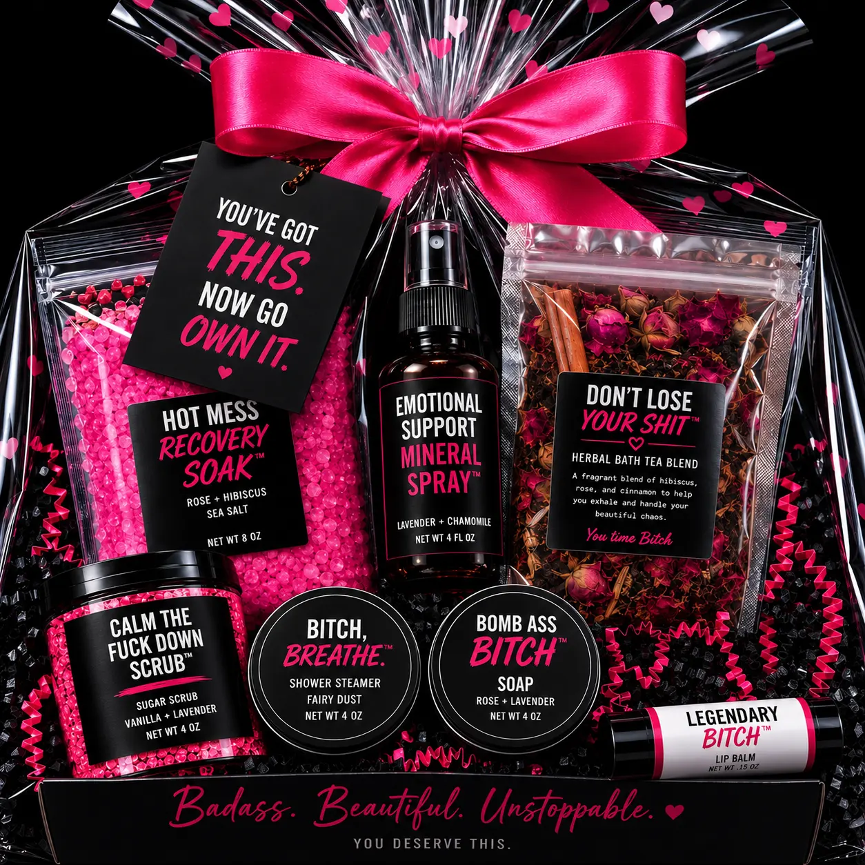 Legendary Bitch Box, Funny Gift For Bad Ass WomeFunny Self Care Gift Box for Women, Legendary Bitch Gift Set, Best Friend Birthday Gift, Stress Relief Spa Box, Badass Women Gift