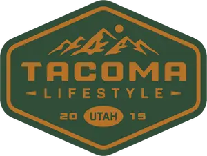 Tacoma Lifestyle Pine Green & Orange Mountain Badge Sticker