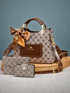Women's Elegant Printed Leather Bag, Perfect for Work and Shopping, Versatile Luxury Handbag, Ideal Mother's Day Gift, Handbag Set