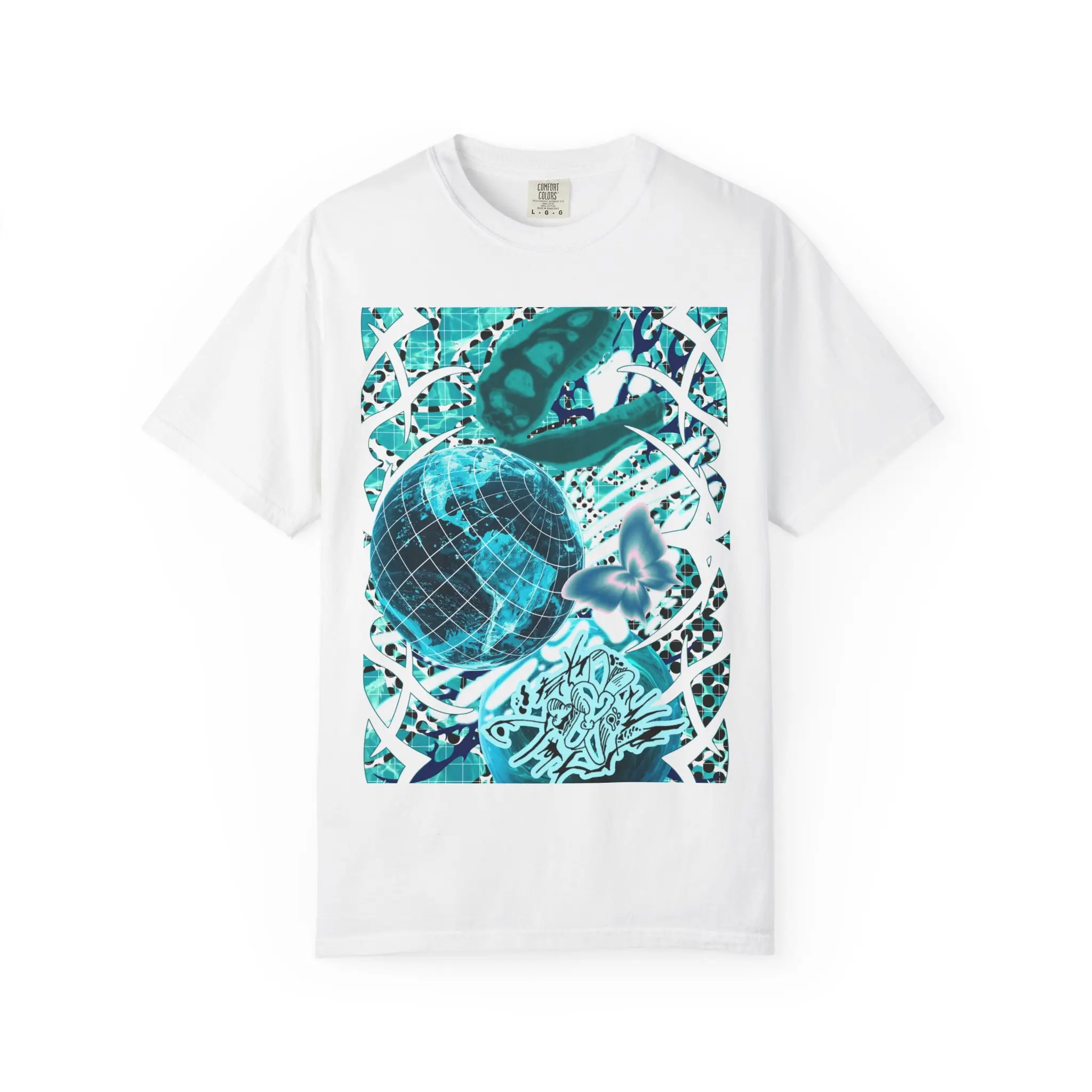 Y2KNC Graphic Tee Aquatic Sketch