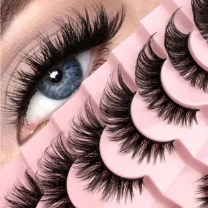 7 Pairs Fine Curled Eyelashes, 6-18mm Mixed Length, Plush Luxurious Soft Texture, Reusable Beginner Friendly, Perfect Gift for Women
