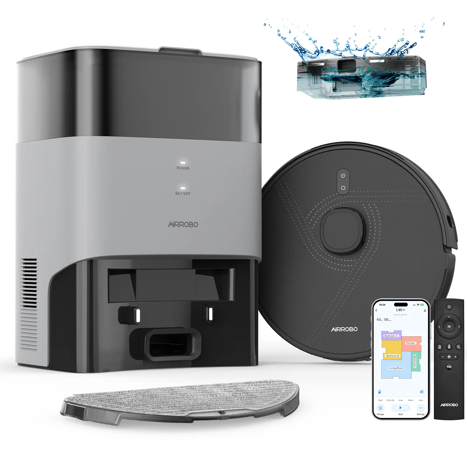 AIRROBO Robot Vacuum Models:G60 Vacuum Mop combo | T20+&L40+ Auto-Dust Collection | 60-Day Hands-Free | Wireless Cleaner for Home