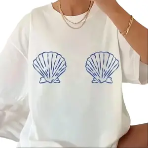 Seashell Print Oversized Tee | Coastal Minimalist Vibe