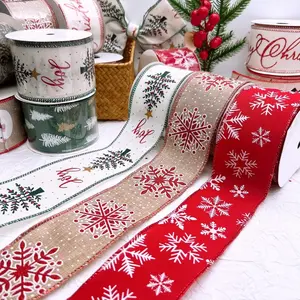 10 Yards / 2.5 Inches Christmas Wired Ribbon, Suitable for Wreaths, Bows Making, Wrapping, Holiday Crafts & DIY Projects, Bow Crafting, Seasonal Patterns, Highquality Trim, Craft Ribbon, Holiday Decorators