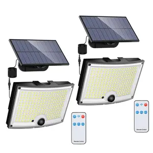 Solar Powered Outdoor Light, Waterproof LED Solar Light with Remote Control, Outdoor Garden Light for Garden Patio Yard Deck Fence Garage, LED Lights, Solar Outside Lights