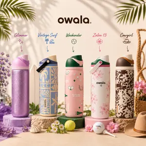 Owala FreeSip Collection Water Bottles – Zalea Golf, Weekender, Wild At Heart, Garden Party & Glitter Editions
