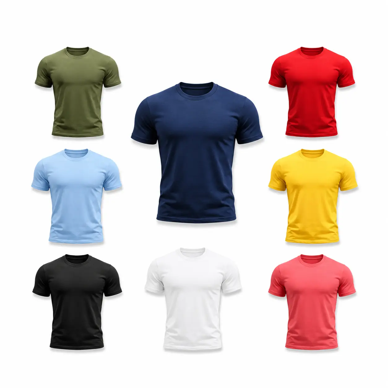 Men's Muscle Fit Crew Neck T-Shirt, Soft Cotton Blend Short Sleeve Fitted Tee, Casual Everyday Basic Shirt
