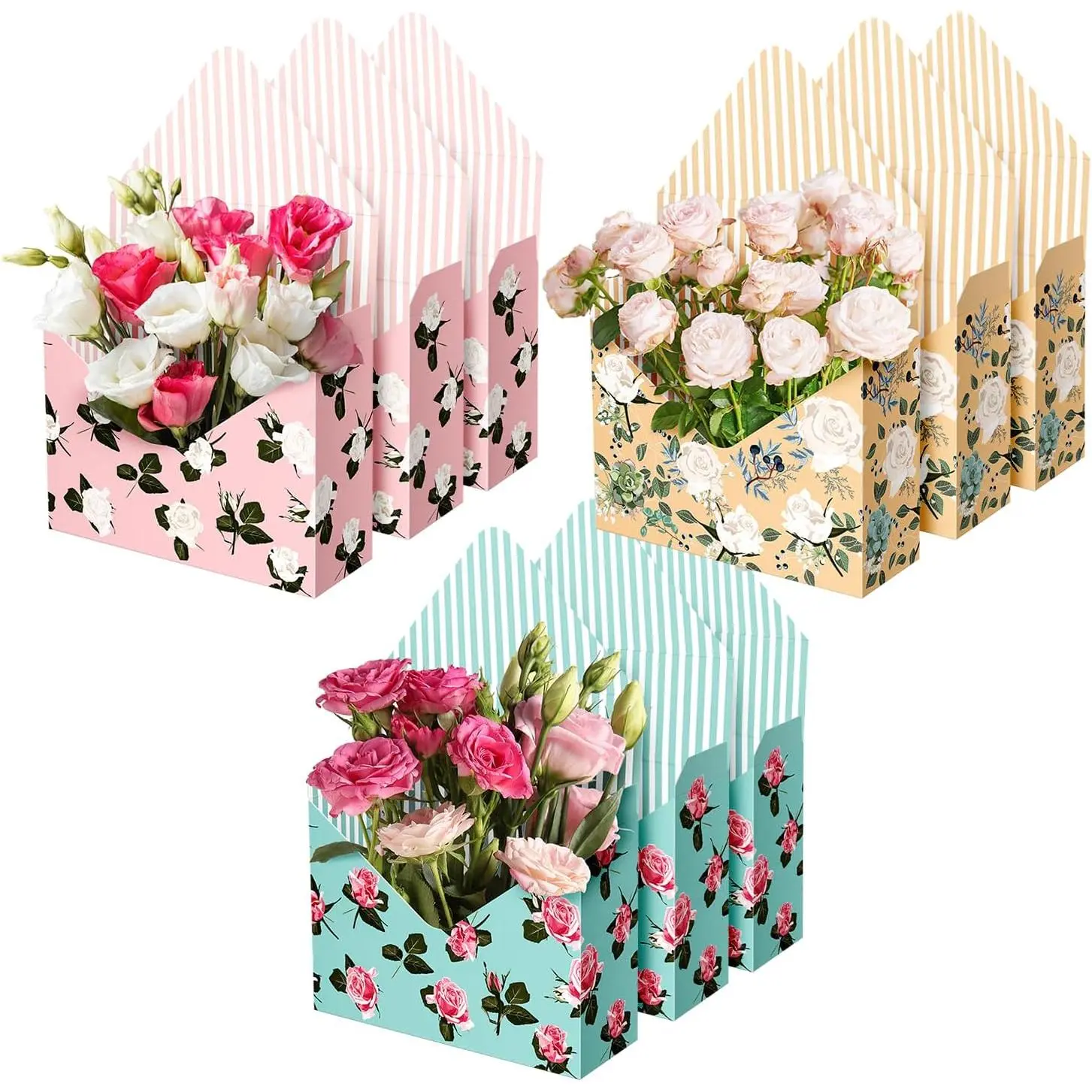 Lyforpyton Mother's Flower Arrangement Gifts Boxes, Envelope Gift Box For Flowers , Foldable Decorative Bouquet Packaging Paper Box , Suitable for Flower Shop , Wedding , Party , Birthday , Valentine's Day and Mother's Day ( 9 Pcs )2026
