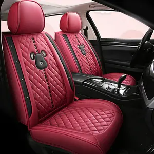 PU Leather Car Seat Cover Set, All-Season Universal Fit, Full Surround Protection, Simple Fashion Design, Durable Auto Cushion Protector, Automotive Seat Covers