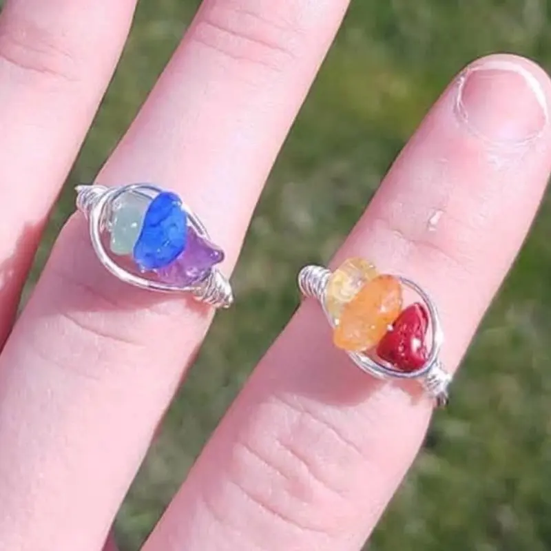 Rainbow Double Ring Set