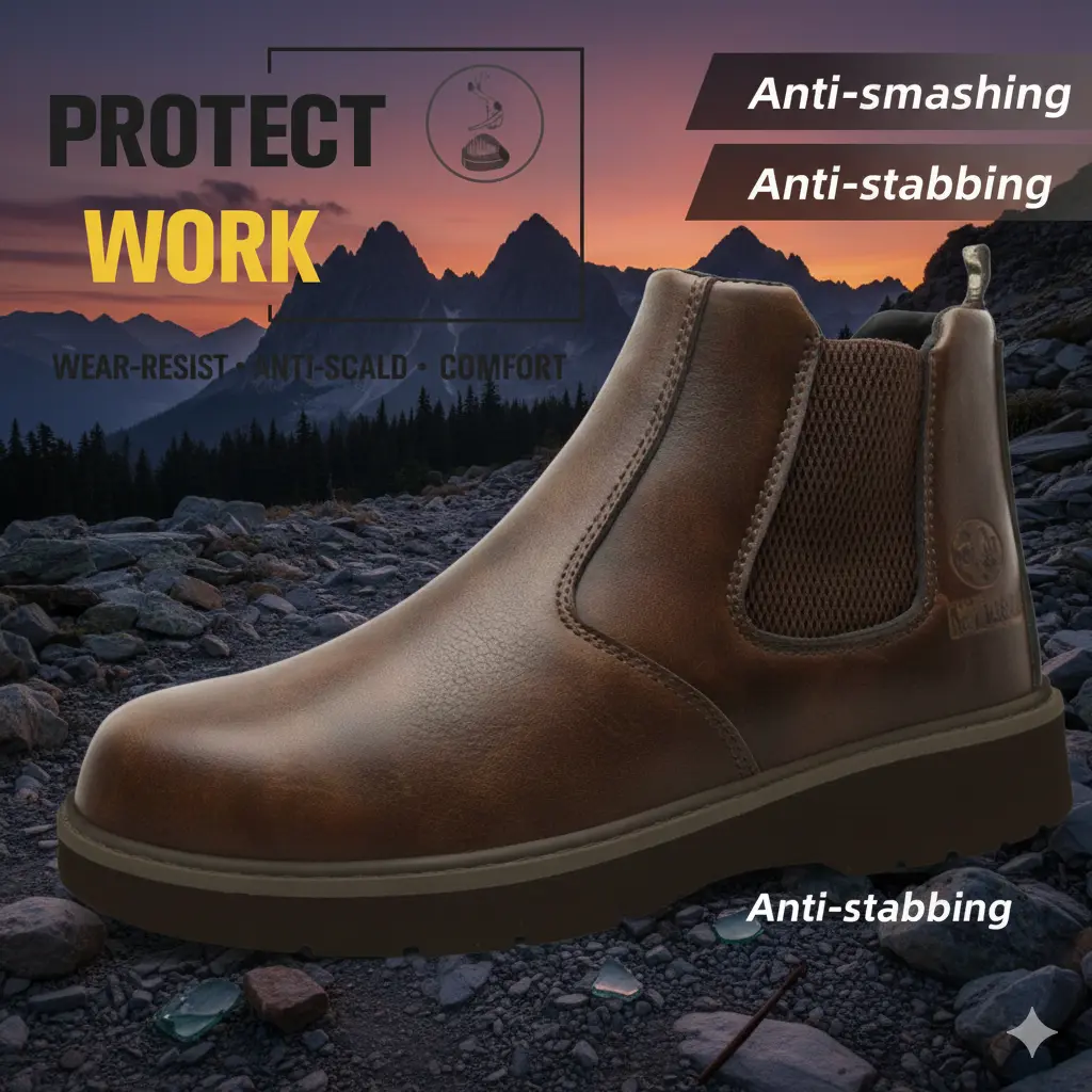 Mens Steel Toe Work Shoes Heavy Duty Performance Smash Proof Puncture Proof Non Slip Breathable Durable Safety Footwear for Aviation and Industrial