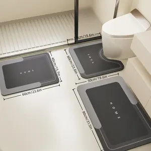 Bathroom Toilet Mat 3-Piece Set, Quick-Drying Water-Absorbing Floor Mat,Rubber Anti-Slip Bottom.Suitable for Bathroom, Washbasin, Toilet, Kitchen, Living Room, Bathtub, Laundry Room. Premium Quick-Drying Mat with Anti-Slip Backing. Ideal Father's Day Gift
