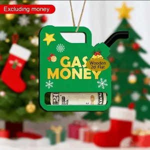 Fun&Humorous Christmas Couple Gift–Gas Money Themed Retro Wooden Money Holder, Practical Cash Storage & Ideal Holiday Decoration, Festive Atmosphere–Great for Christmas,Thanksgiving,New Year&Couple’s Festive Celebrations