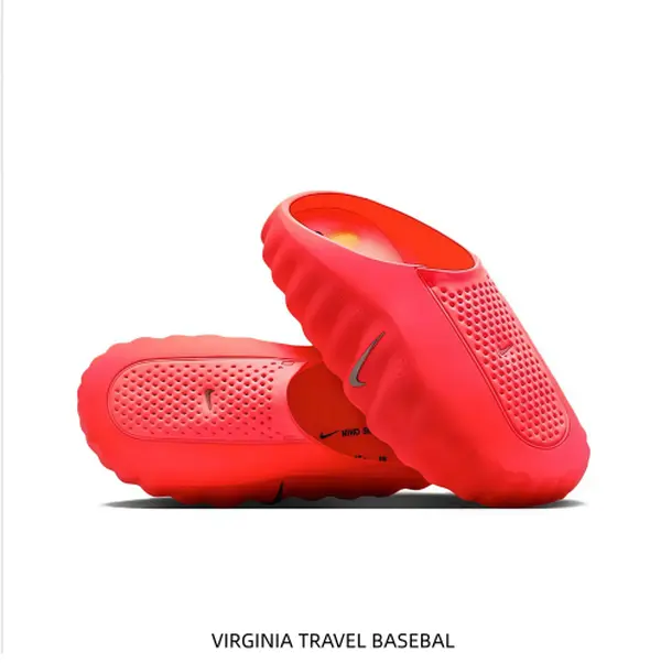 Street Style Unisex Bright Red Hollow Closed Toe Clog Slippers Comfort Thick Sole Slip‑On For Indoor Outdoor